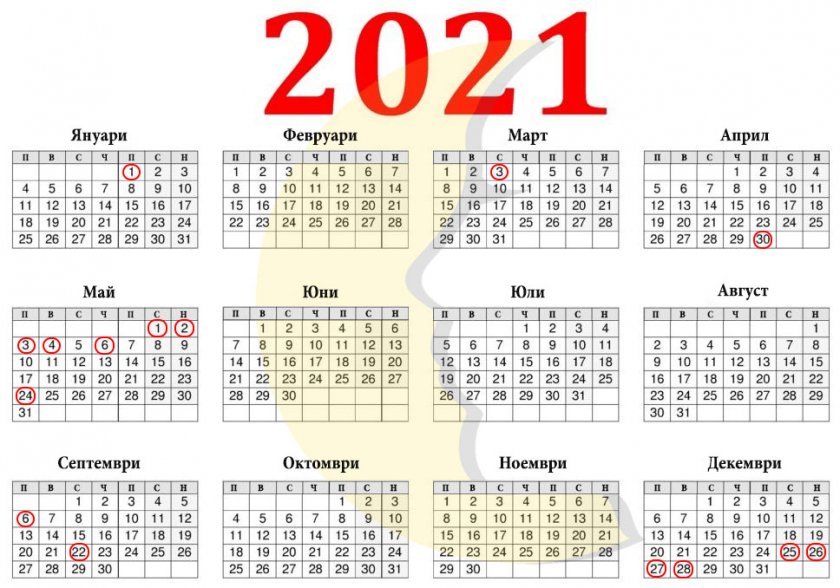 2021-а ни носи 116 дни почивка