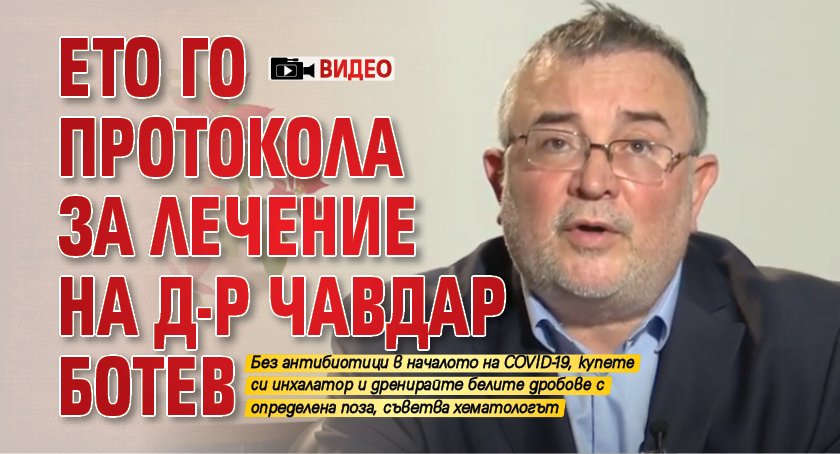 Първо в Lupa.bg: Ето го протокола за лечение на д-р Чавдар Ботев (ВИДЕО)