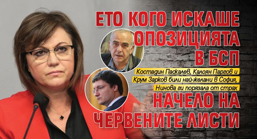 Ето кого искаше опозицията в БСП начело на червените листи