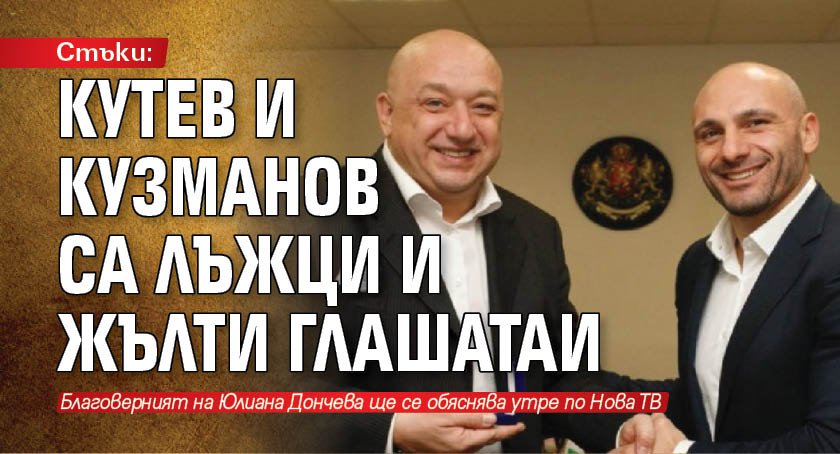 Стъки: Кутев и Кузманов са лъжци и жълти глашатаи
