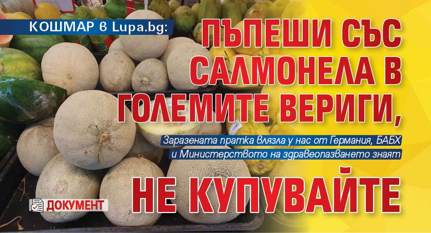 КОШМАР в Lupa.bg: Пъпеши със салмонела в големите вериги, не купувайте (ДОКУМЕНТ)