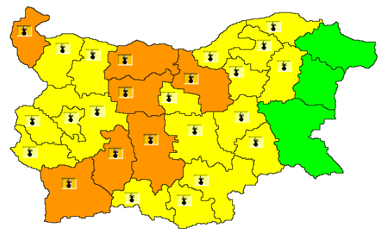 Оранжев код за горещини в 7 области в понеделник