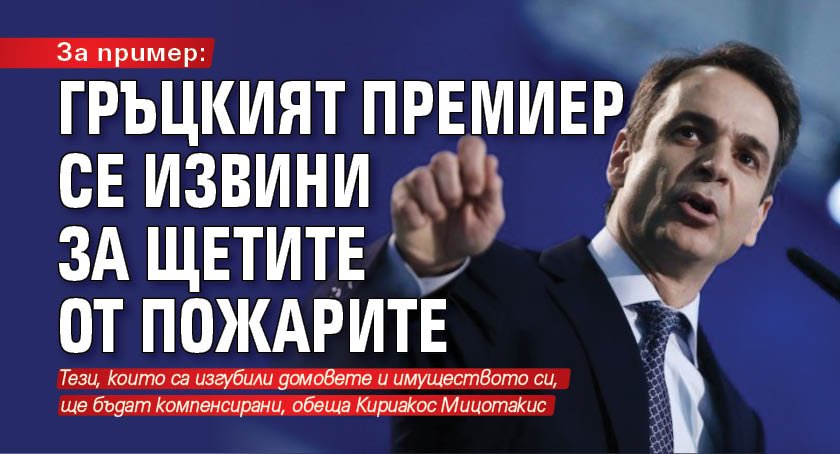 За пример: Гръцкият премиер се извини за щетите от пожарите 