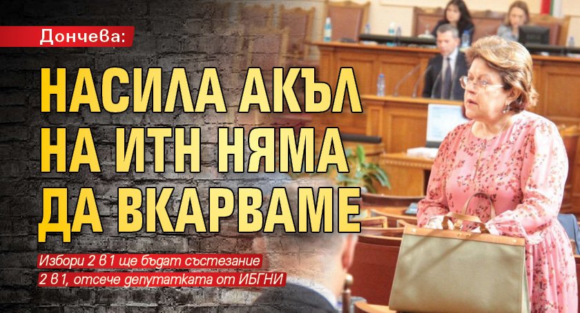 Дончева: Насила акъл на ИТН няма да вкарваме 