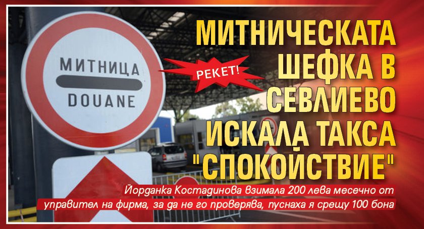 Митническата шефка в Севлиево искала такса "спокойствие"
