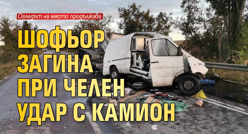 Шофьор загина при челен удар с камион