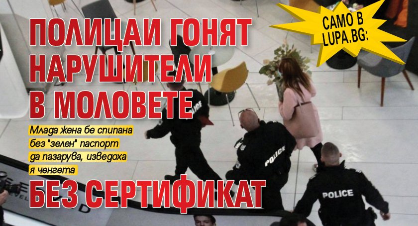 Само в Lupa.bg: Полицаи гонят нарушители в моловете без сертификат 