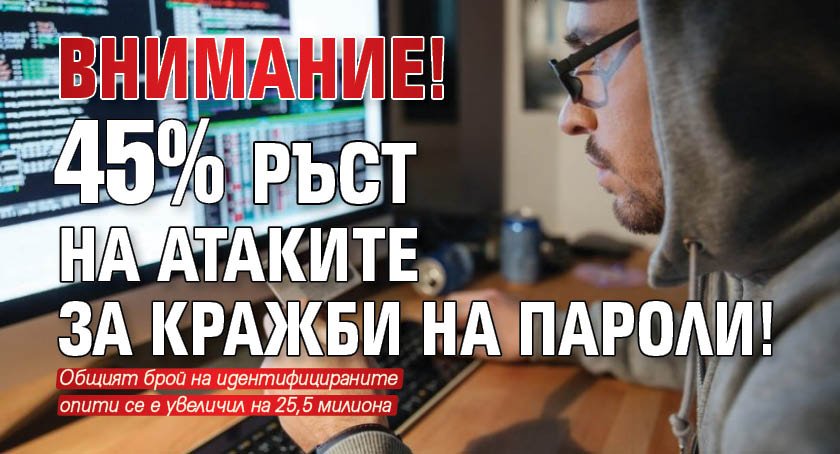 ВНИМАНИЕ! 45% ръст на атаките за кражби на пароли!