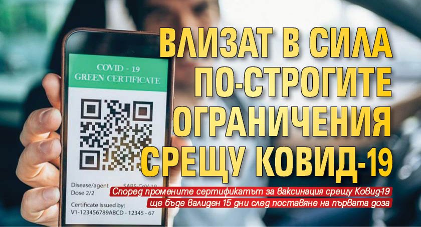 Влизат в сила по-строгите ограничения срещу Ковид-19