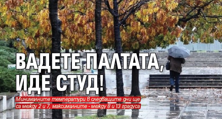 Вадете палтата, иде студ!