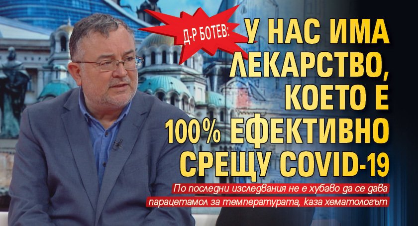 Д-р Ботев: У нас има лекарство, което е 100% ефективно срещу COVID-19