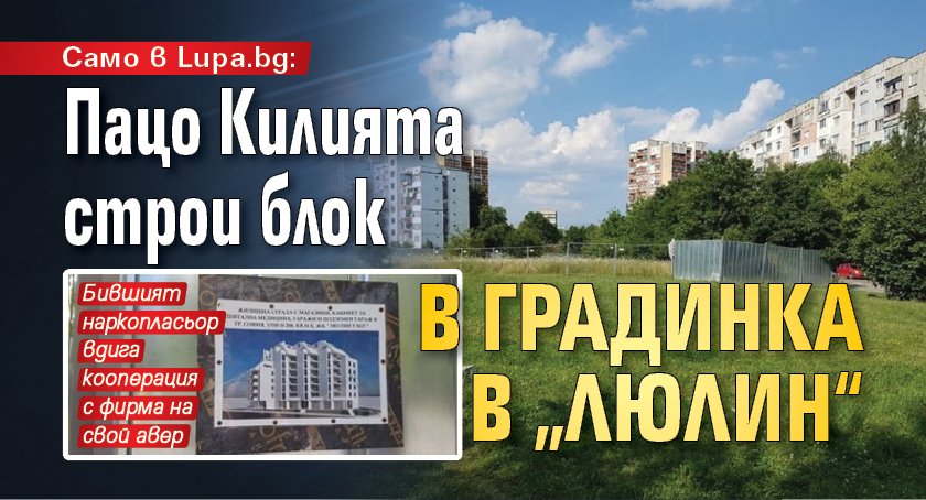 Само в Lupa.bg: Пацо Килията строи блок в градинка в „Люлин“