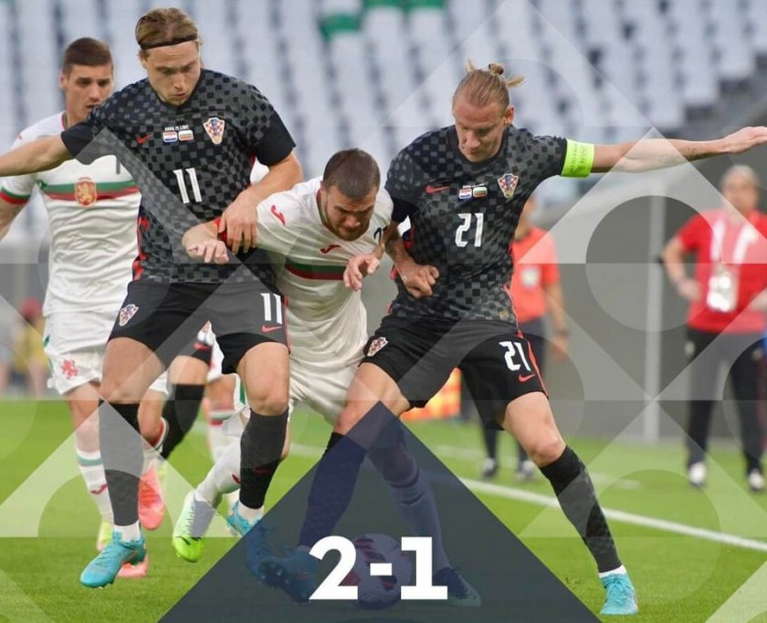 България загуби от Хърватия с 1:2 и завърши безславно турнето
