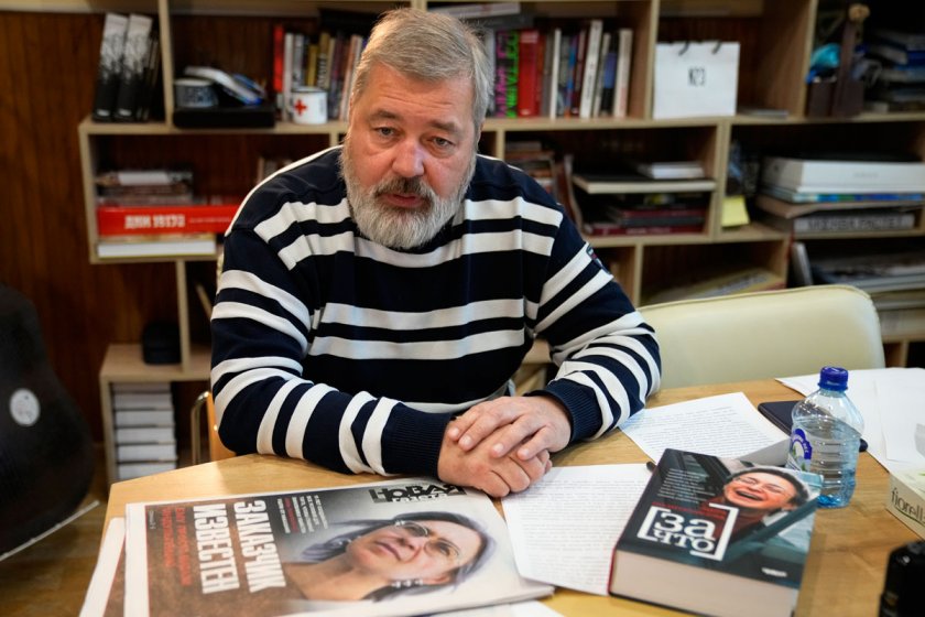 Най-големият независим руски вестник Новая газета, чийто главен редактор миналата
