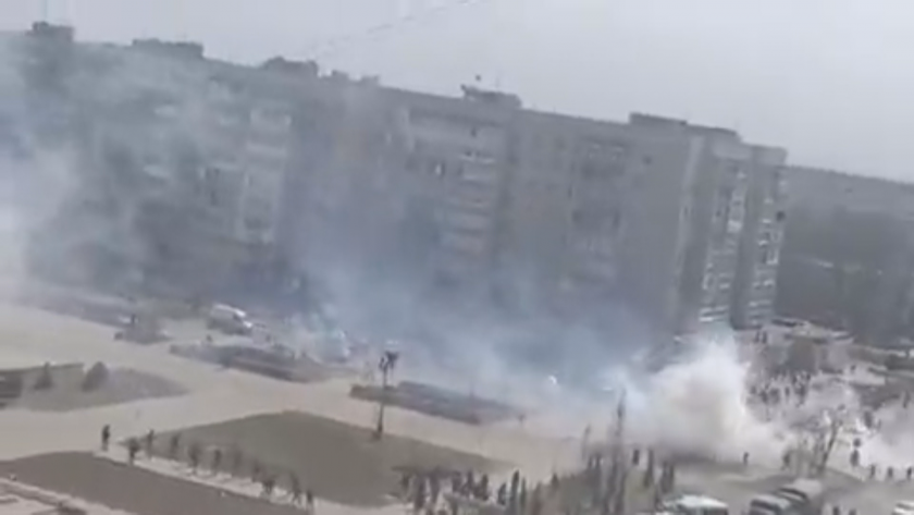 Руските сили обстрелваха мирен протест в Енергодар, където се намира