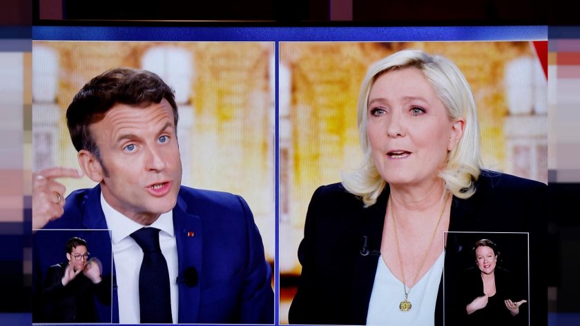 Френският президент Еманюел Макрон спечели снощи близо 3-часовия телевизионен дебат