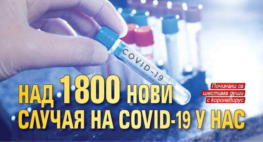 Над 1800 нови случая на COVID-19 у нас