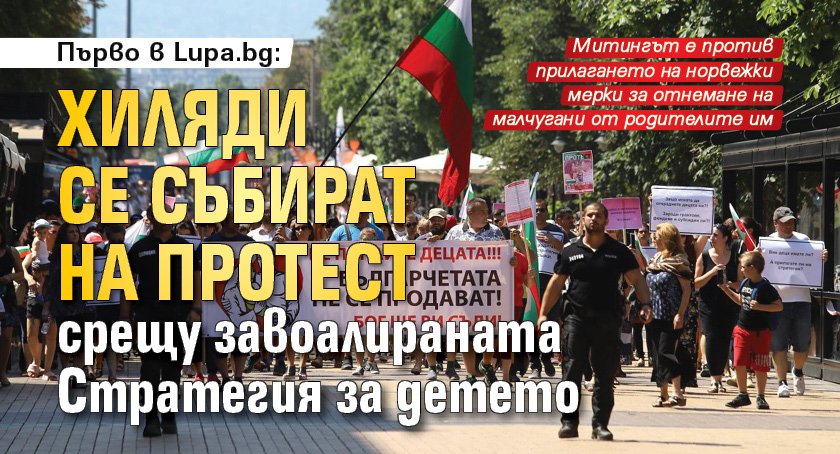 Първо в Lupa.bg: Хиляди се събират на протест срещу завоалираната Стратегия за детето 