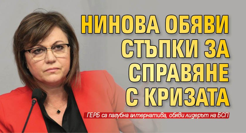 Нинова обяви стъпки за справяне с кризата