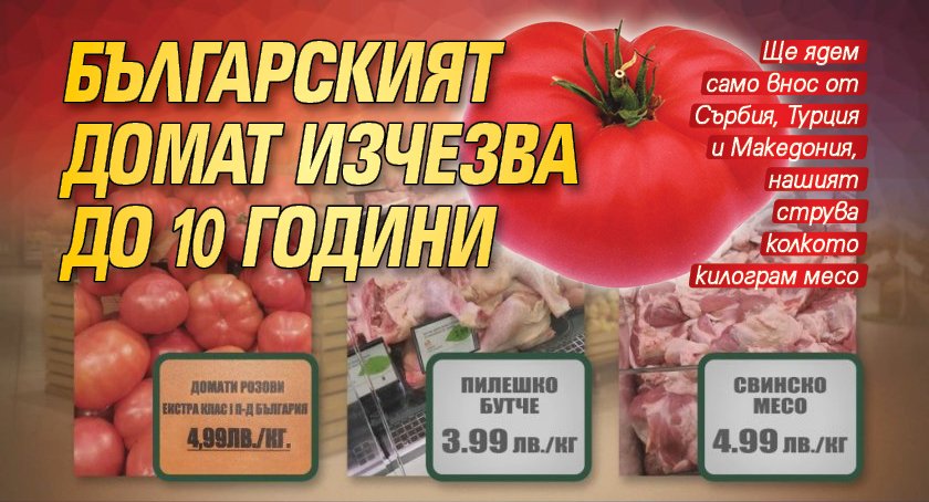 Българският домат изчезва до 10 години