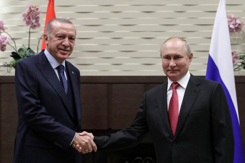 Турският президент Реджеп Ердоган и руският му колега Владимир Путин