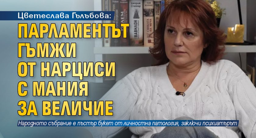 Цветеслава Гълъбова: Парламентът гъмжи от нарциси с мания за величие