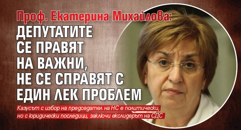 Проф. Екатерина Михайлова: Депутатите се правят на важни, не се справят с един лек проблем 