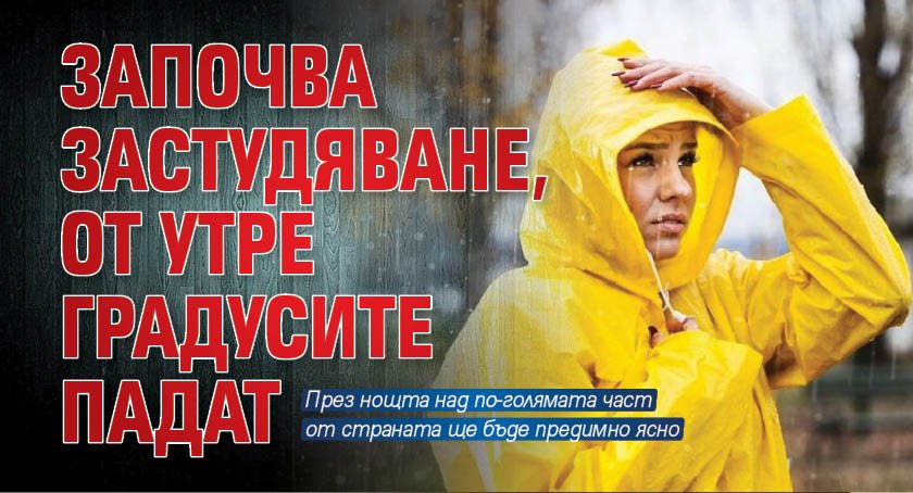 Започва застудяване, от утре градусите падат