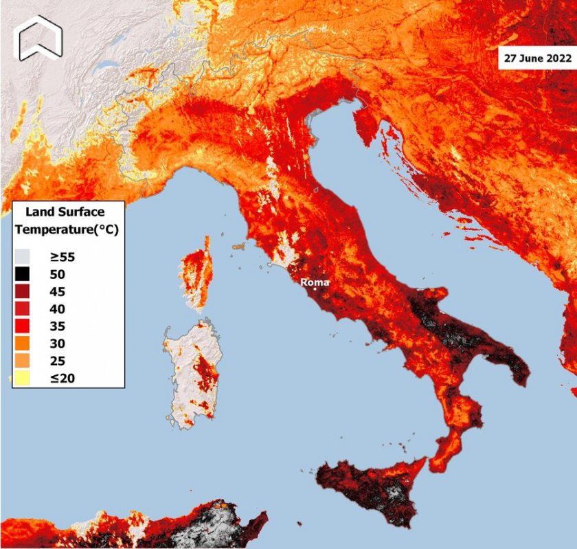 2022-а е била най-горещата година в Италия от 1800 г.
