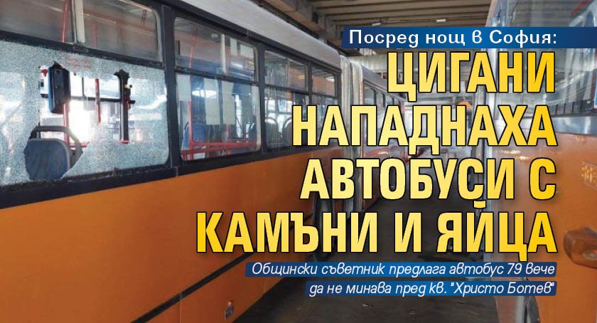 Посред нощ в София: Цигани нападнаха автобуси с камъни и яйца