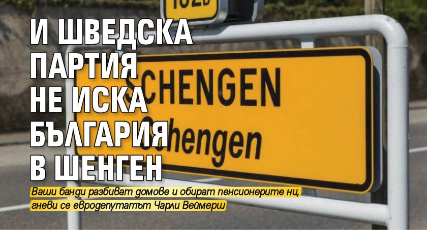 И шведска партия не иска България в Шенген