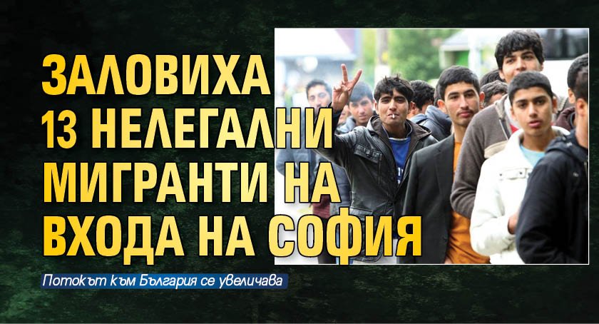 Заловиха 13 нелегални мигранти на входа на София