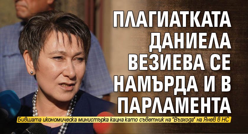Плагиатката Даниела Везиева се намърда и в парламента