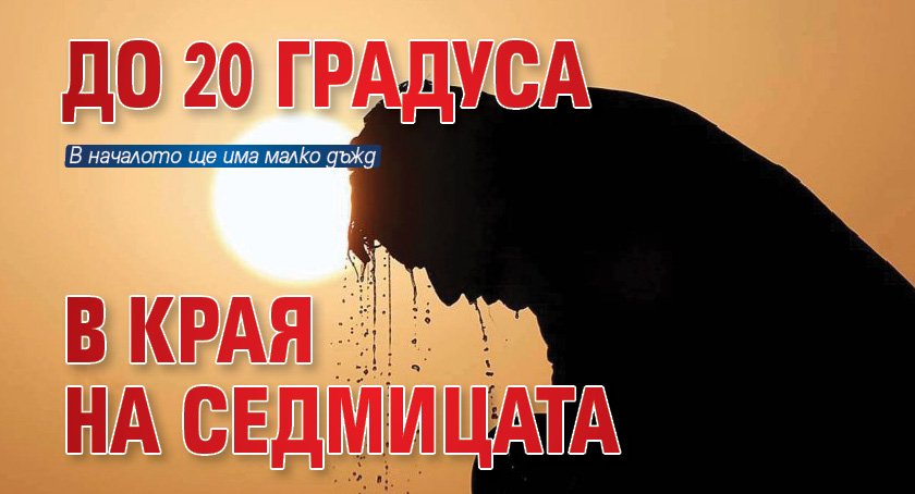 До 20 градуса в края на седмицата