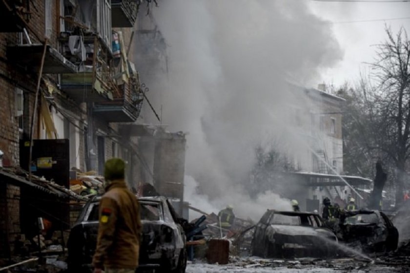 Столицата на Украйна бе атакувана в понеделник с дронове, съобщи