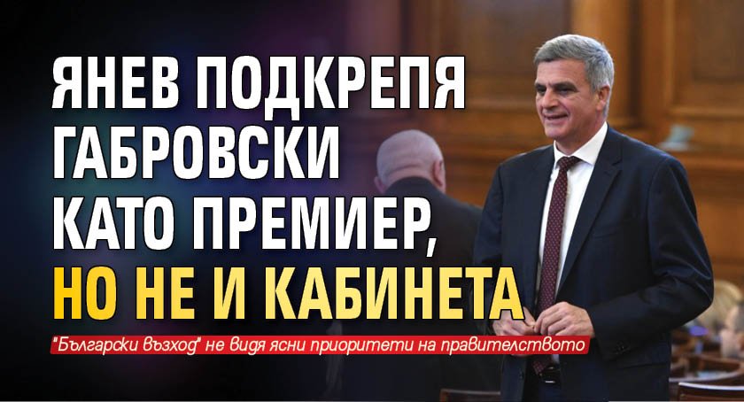 Янев подкрепя Габровски като премиер, но не и кабинета