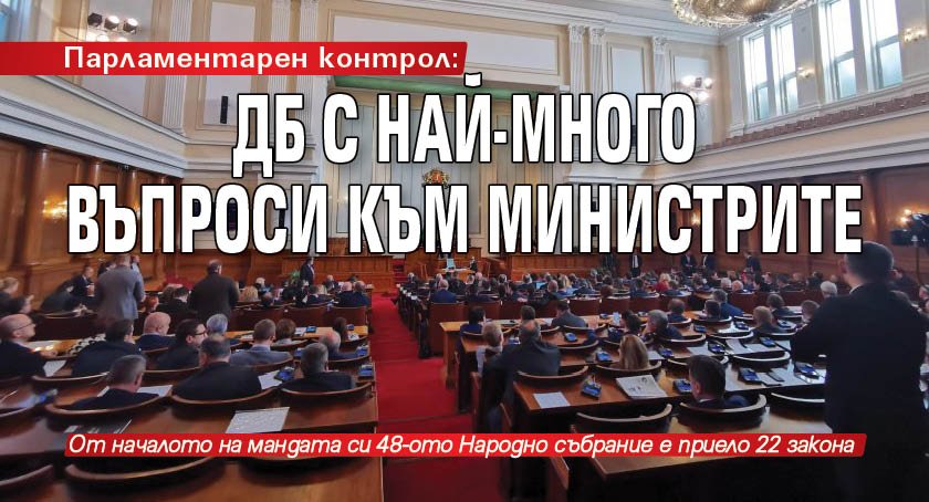 Депутатите от Демократична България са били най-дейни в парламентарния контрол.