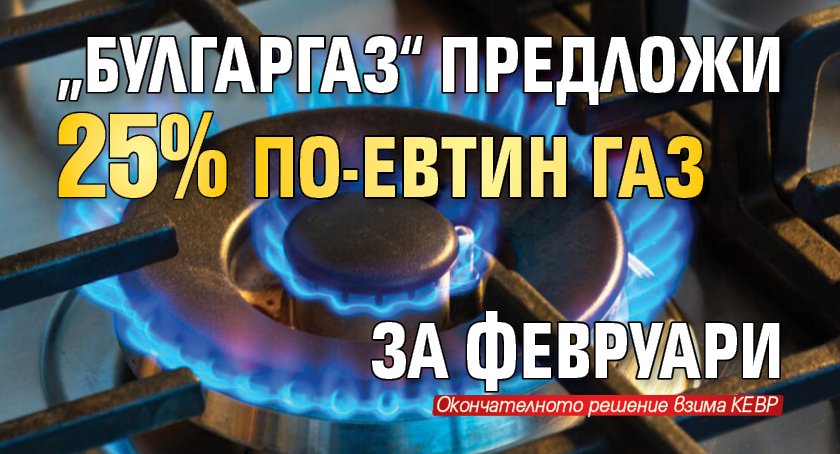 „Булгаргаз“ предложи 25% по-евтин газ за февруари