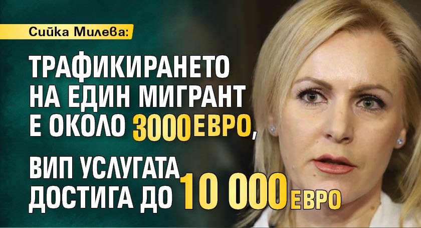 Сийка Милева: Трафикът на един мигрант е около 3000 евро, ВИП услугата достига до 10 000 евро 