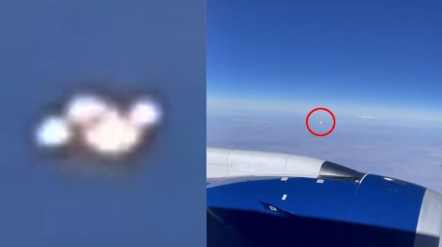 Пътник снима от самолет група НЛО  (ВИДЕО)