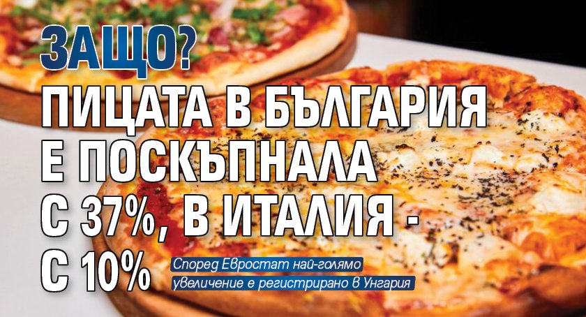 ЗАЩО? Пицата в България е поскъпнала с 37%, в Италия - с 10%
