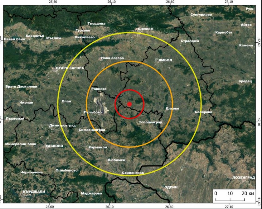 Леко земетресение е регистрирано в района на Тополовград. Информацията е