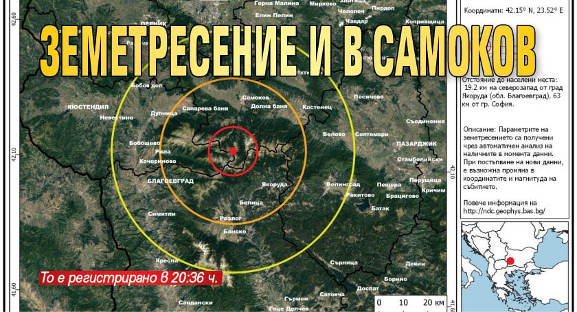 Земетресение и в Самоков 