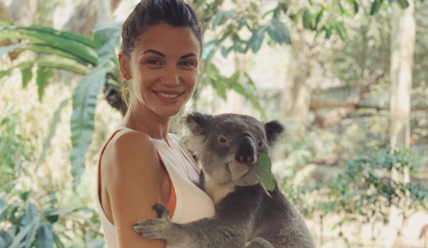 Диляна Попова сама в Австралия, гушка коала