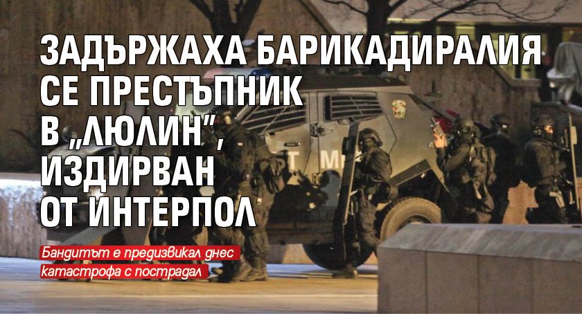 Задържаха барикадиралия се престъпник в "Люлин", издирван от Интерпол