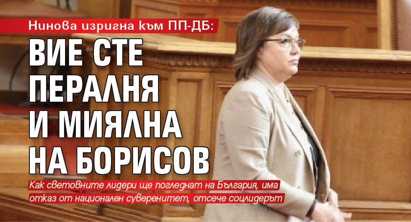 Нинова изригна към ПП-ДБ: Вие сте пералня и миялна на Борисов