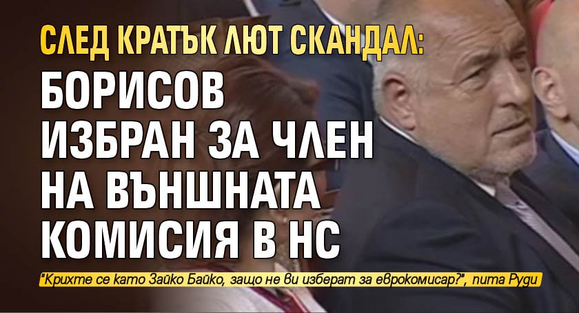 След кратък лют скандал: Борисов избран за член на Външната комисия в НС 