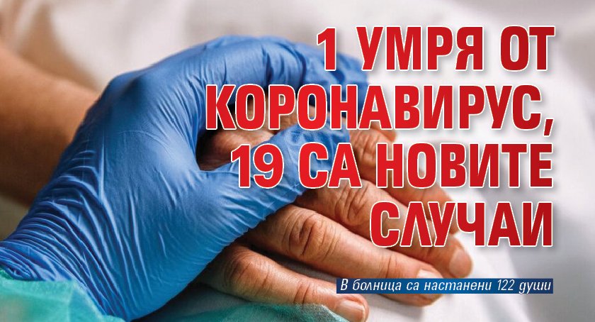 1 умря от коронавирус, 19 са новите случаи