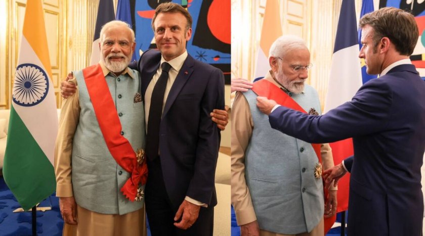 Президентът на Франция Еманюел Макрон връчи най-високото отличие на страната на индийския