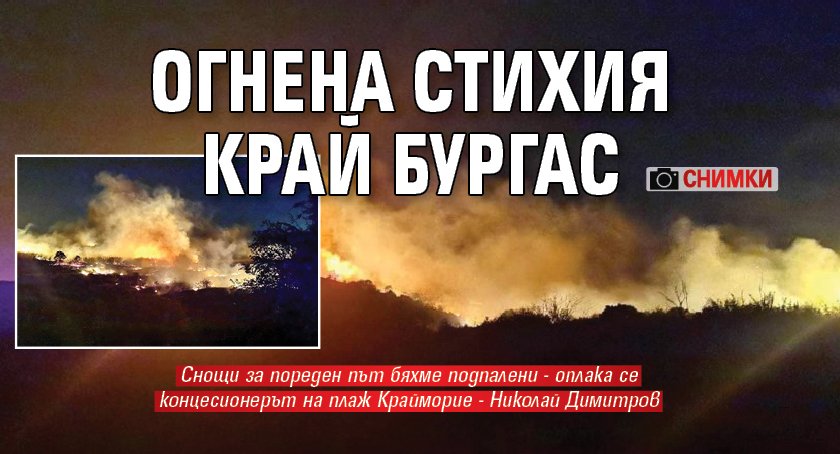 Огнена стихия край Бургас (Снимки)